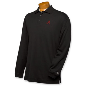 Alabama Crimson Tide Men's CB DryTec LS Championship Polo - Black